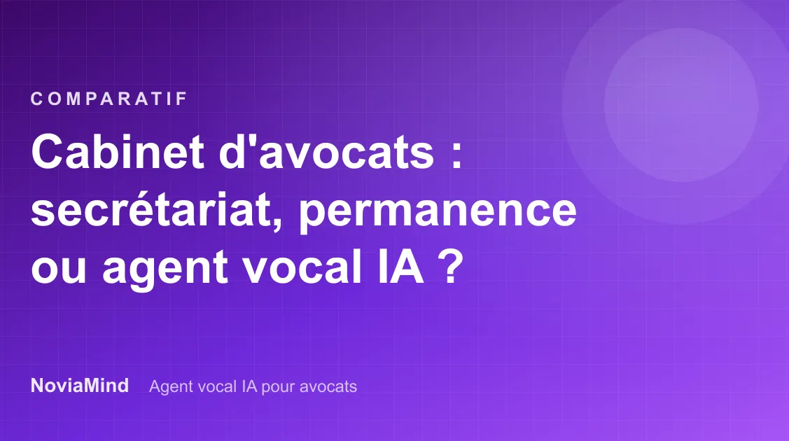 Cabinet d'avocats : secrétariat interne, permanence externalisée ou agent vocal IA ?