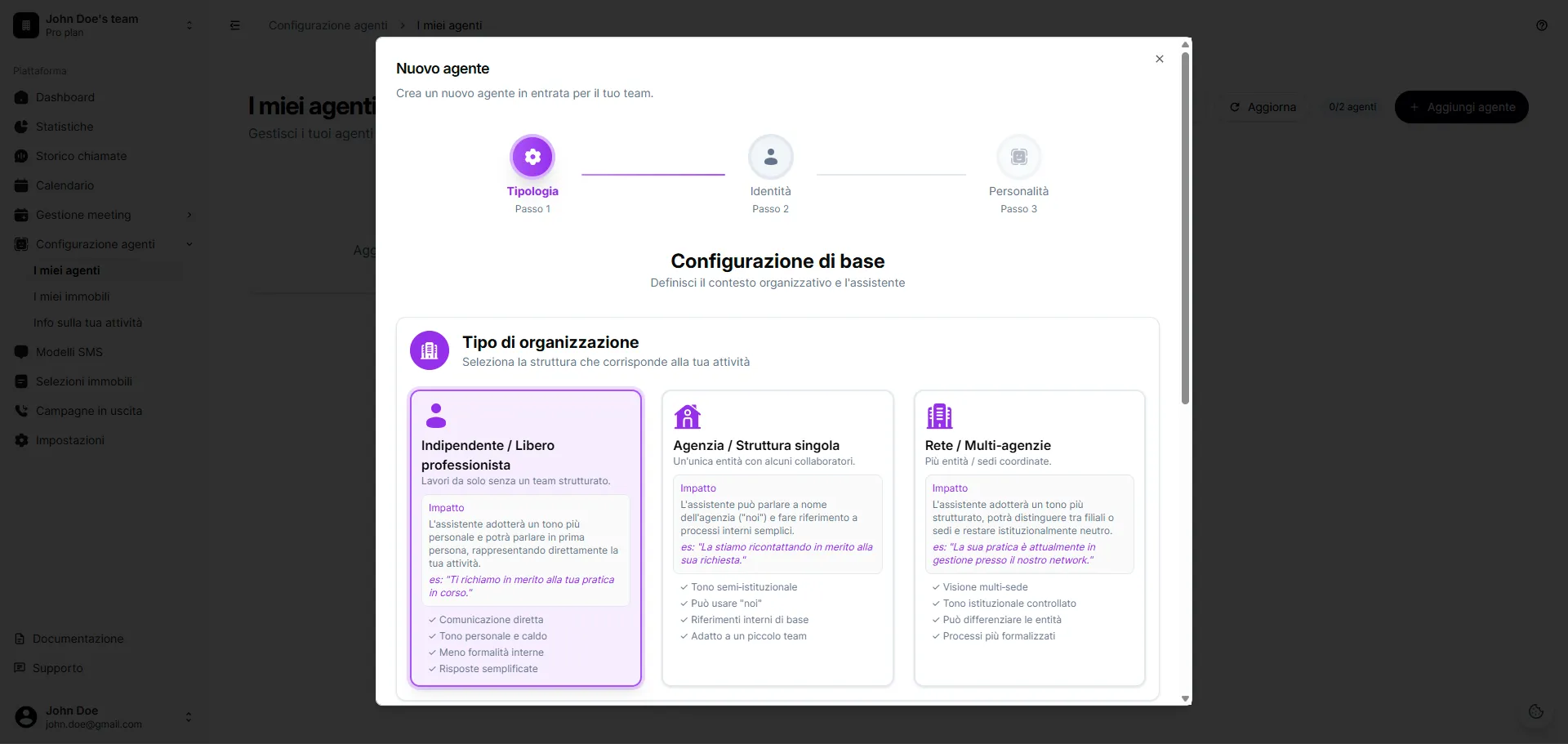 Configurazione dell'assistente IA