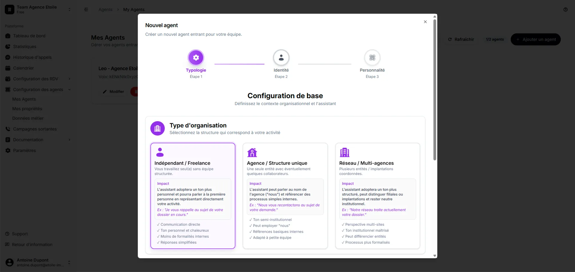 Configuration de l'assistant IA