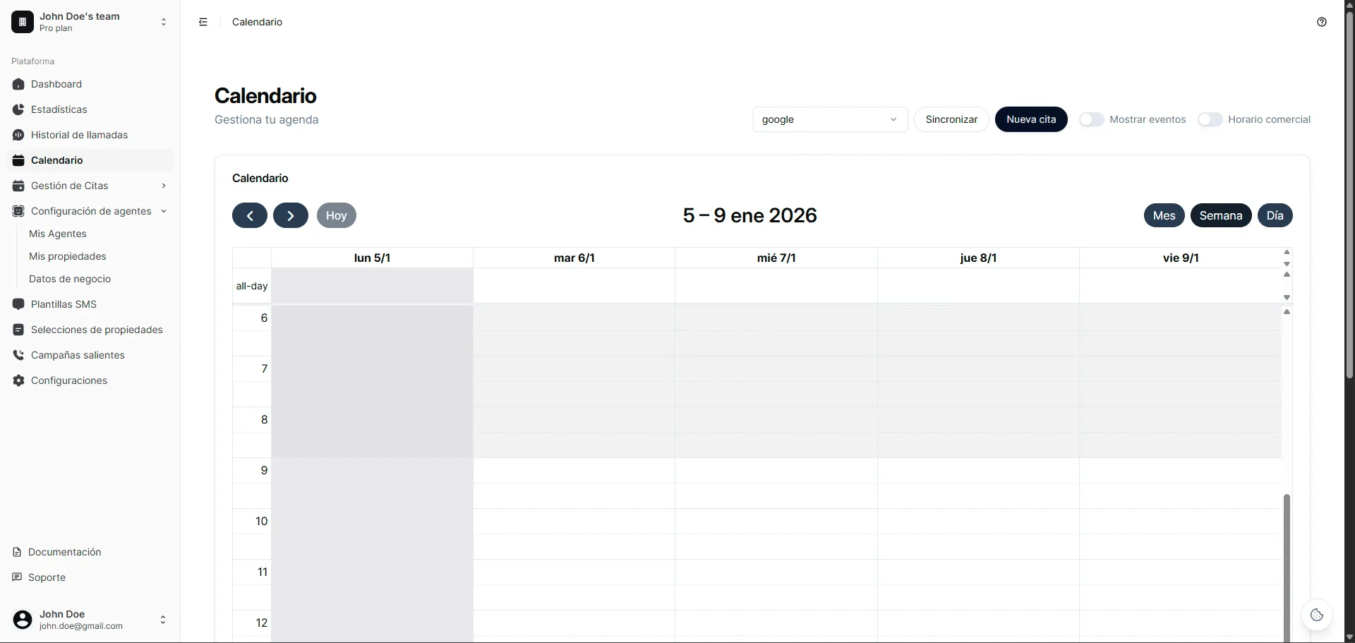 Calendario inteligente
